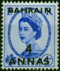 Bahrain 1956 4a on 4d Ultramarine SG98 V.F MNH (3)