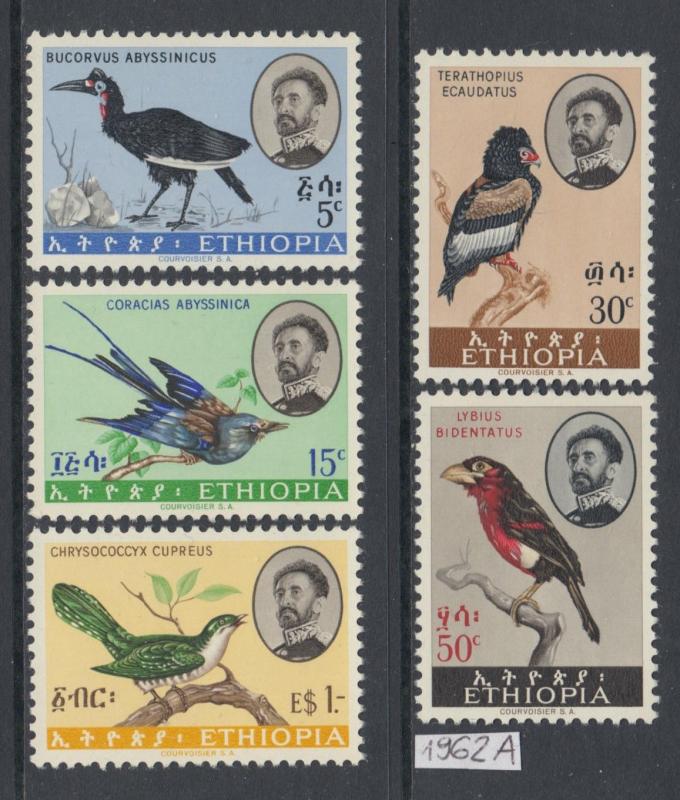 XG-AK440 ETHIOPIA - Birds, 1962 Nature, Fauna, 5 Values MNH Set