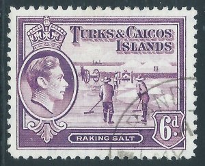 Turks and Caicos Islands, Sc #85, 6d Used