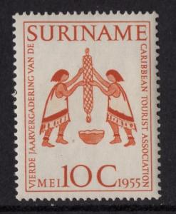 Surinam  #267  MH  1955  Tourist association  10c