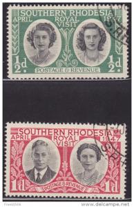 Southern Rhodesia 1947, British Royal Family, Scott# 65-66, used