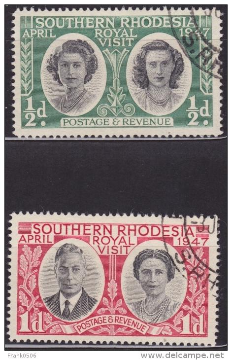 Southern Rhodesia 1947, British Royal Family, Scott# 65-66, used