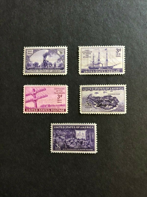 US Stamps Scott # 922-926, MNH 1944 Year Set
