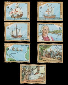 NICARAGUA  STAMP SET 1982. SCOTT # 1187 - 90 AND C1027 - C1029. CTO