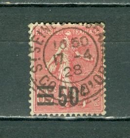 FRANCE 1927 SOWER #230 SURCHARGED...NICE CANCELLATION