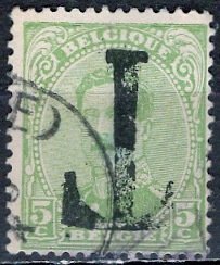 Belgium; 1915: Sc. # 111; O/Used T Postage Due Single Stamp