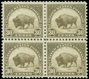 US Scott #569, 30¢ American Bison Block/4, Mint-F/VF-NH, SCV $145.00! (SK)