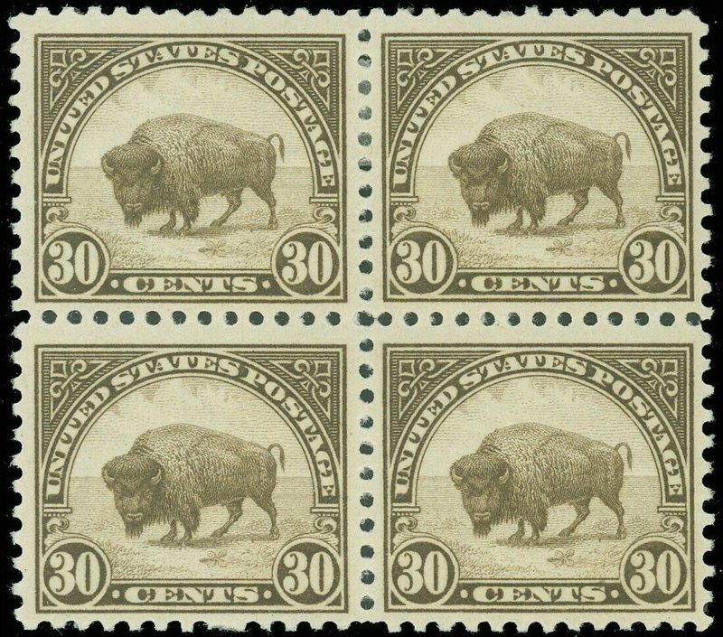 US Scott #569, 30¢ American Bison Block/4, Mint-F/VF-NH, SCV $145.00! (SK)