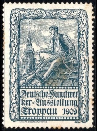 1909 Germany Poster Stamp German Craftsmen's Exhibition In Troppau