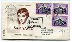 Italy FDC Venetia 1957 San Savio 3 copies, circulated