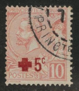 MONACO Scott B1 Used 1914 Red Cross stamp CV$8