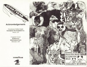 USPS Goodyear Blimp Eagle 2nd Day Ceremony Program #2705-2709 Wild Animals 1992  