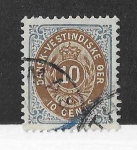 Danish West Indies Sc #20 10c  used VF