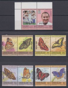 BC SAINT VINCENT GRENADINES UNION ISLAND Sc 133 & 194-197 TP VL & SET SPECIMEN 