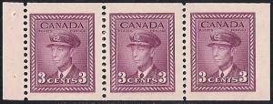 Canada #252B 3 cent King George 6, Pane OG NH VF