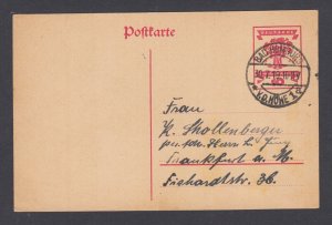 Germany, Mi P115 used 10pf Postal Card, 30.7.19 cancel, Rate 3, sound