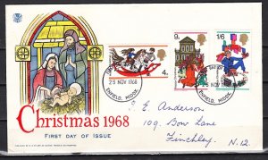 Great Britain, Scott cat. 572-574. Christmas Toys issue . First Day Cover. ^