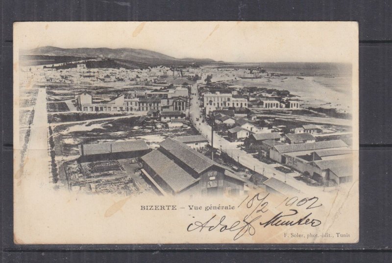 TUNISIA, 1902 ppc. Bizerta, General View, 5c. Tunis to Austria.