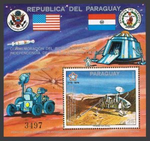 Paraguay C443 sheet, MNH. Mi 2833 Bl.282. USA-200, 1976. Viking probe on Mars.