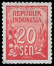 Indonesia #375 Used H; 20s (1951)
