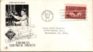 FDC 1951 SC #1002 Artcraft Cachet - New York, Ny - Single - J4209