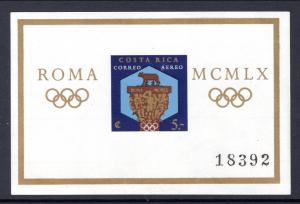 Costa Rica C313 Olympics Imperf Souvenir Sheet MNH VF