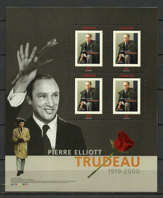 MNH Canada #1909a Trudeau SS