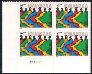 #4373-NEW Issue, PB-4 Kwanzaa,PL#P111111L/L, MNH. 42 cent