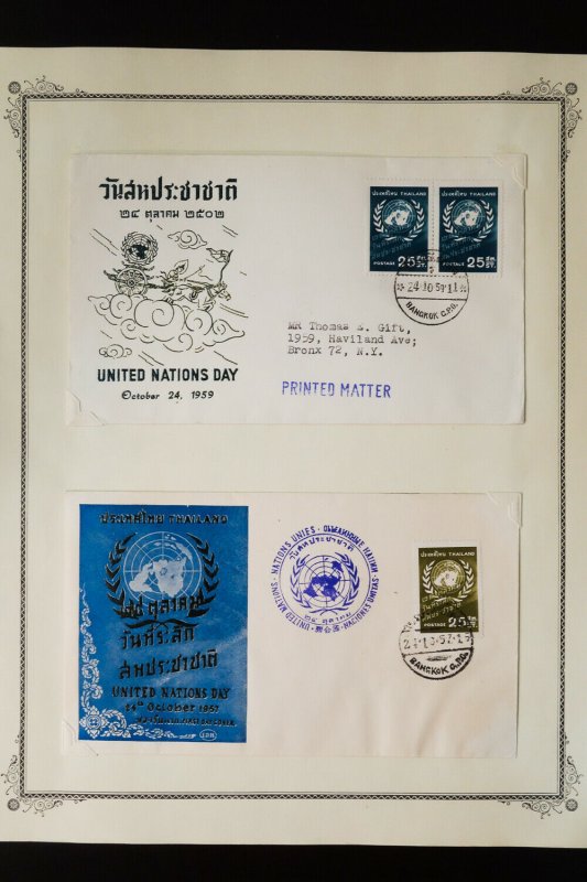 United Nations Collection of 54 Unrelated Foreign Stamp Covers