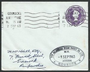 GB SCOTLAND 1963 Clyde Steamer cover - M.V. ARRAN..........................56092