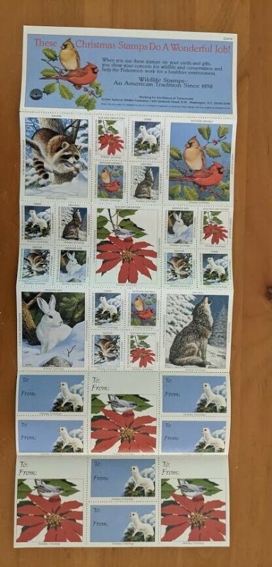 1994 National Wildlife Federation-Conservation Christmas Stamps Full Sheet of 30