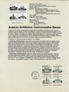 US SP467 American Architecture Souvenir Page #1782a