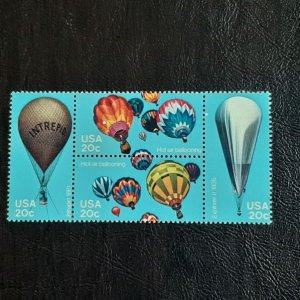 US Scott # 2032-2035; 20c Balloons blk of 4 from 1983; MNH, og; VF/XF centering