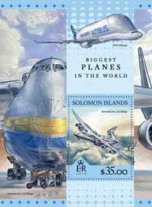 SOLOMON ISLANDS - 2016 - Biggest Planes -Souvenir Sheet - MNH