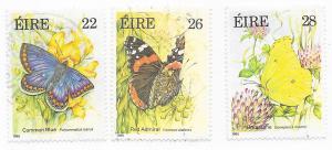 Ireland #612-614 Butterflies (U)  CV $4.05