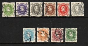 Denmark - Sc# 210 - 219 Used      /      Lot 1022102