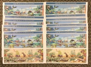 3136  World of Dinosaurs Lot of 10  MNH 32 c sheets of 20 FV $48  1997