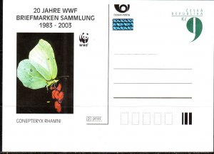 Czech Rep. 2003 / WWF Animals Butterflies, Postal Card, Stationery