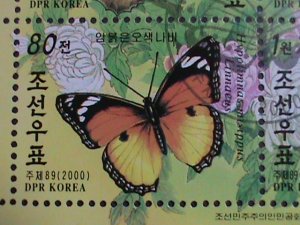 ​KOREA-2000 SC#4029  BANGKOK PHILATELIC SHOW-LOVELY BUTTERFLIES CTO S/S VF