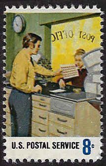 U.S. #1489 MNH; 8c Postal Worker at Window (1973)