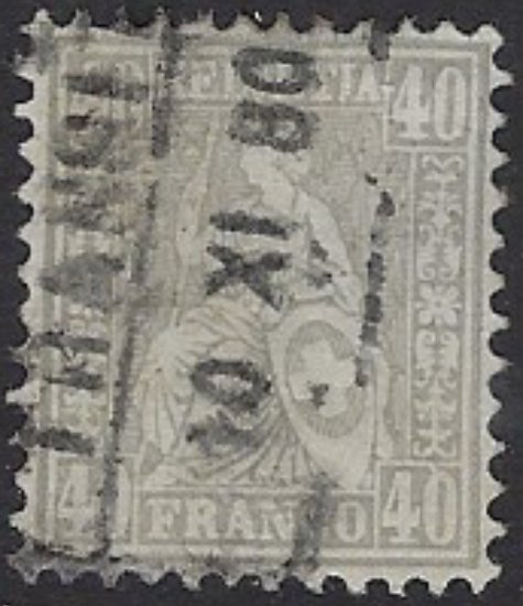 Switzerland 58 Used 1867 issue; small thin (ak7619)