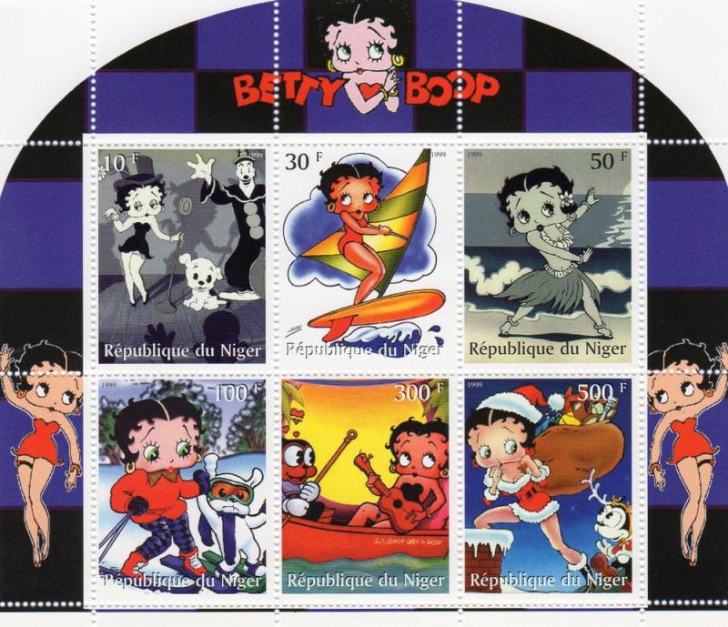 Niger 1999 Betty Boop Christmas  #1 Sheetlet (6) Perforated MNH