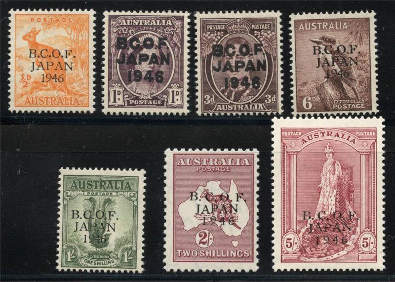 AUSTRALIA SCOTT# M1-7 SG# J1-7 MINT NEVER HINGED AS SHOWN MCM