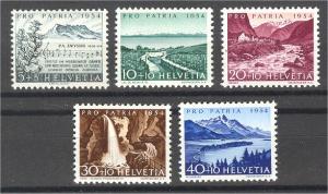 SWITZERLAND, PRO PATRIA 1954, NEVER HINGED SET 