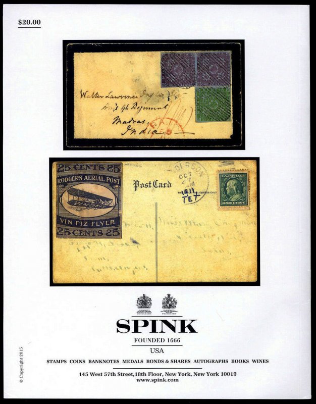 Spink auction catalog: The Collector's Series Nov. 18-19, 2015