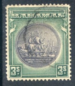 Bahamas 3/- Slate Purple & Myrtle Green SG132 Fine Used