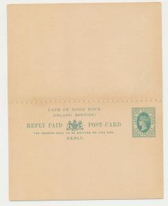 CAPE OF GOOD HOPE 1905, KLEIN DRAKENSTEIN TO NATAL, ½d REPLY PAID CARD