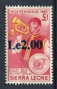 SIERRA LEONE;1960s early QEII Pictorial issue surcharged Mint hinged 2/£1. value