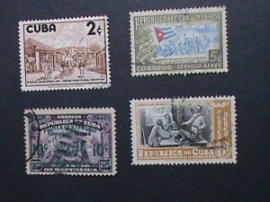 ​CUBA-4 VERY OLD CUBA USED-STAMPS-VF WE SHIP TO WORLD WIDE AND COMBINE