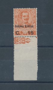 1905 ERITREA, overprinted michetti Colonia Eritrea, 15 cents on 20 cents, orange